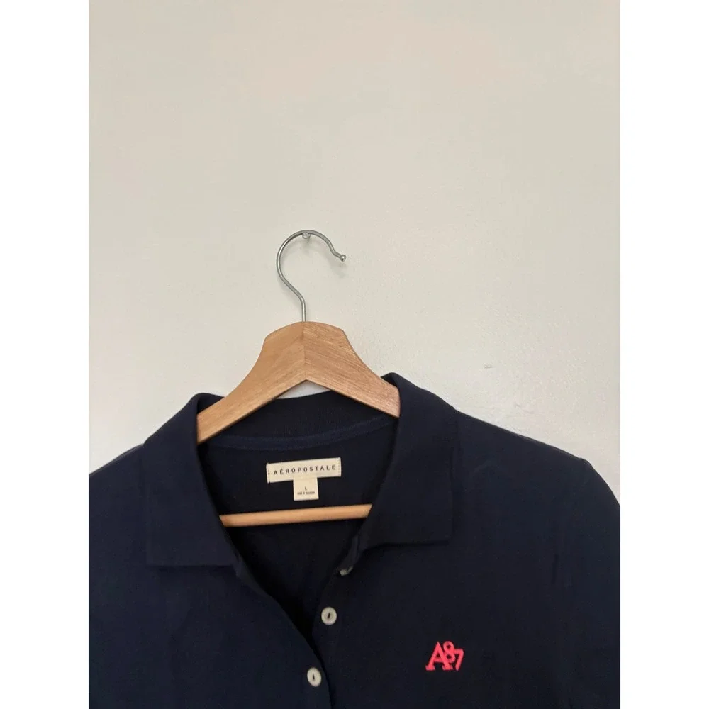 Aeropostale A87 Piqué Polo – Navy – Large – NWT - Picture 3 of 5